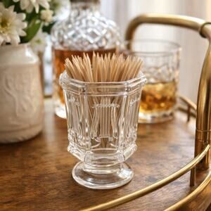 Antique Boston Sandwich EAPG Flint Glass LYRE Harp Spooner Clear Cup